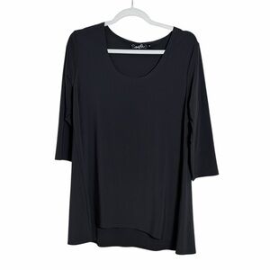 Sympli Dark Gray Scoop Neck Blouse Size 10